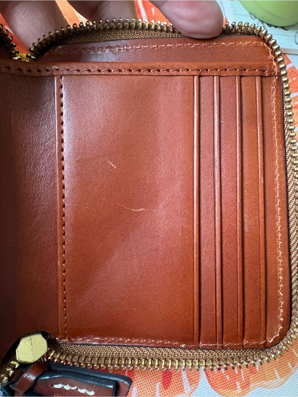 Dooney & Bourke Yellow Pebbled Leather Zip-Around Wallet with Logo Plaque - Picture 11 of 13
